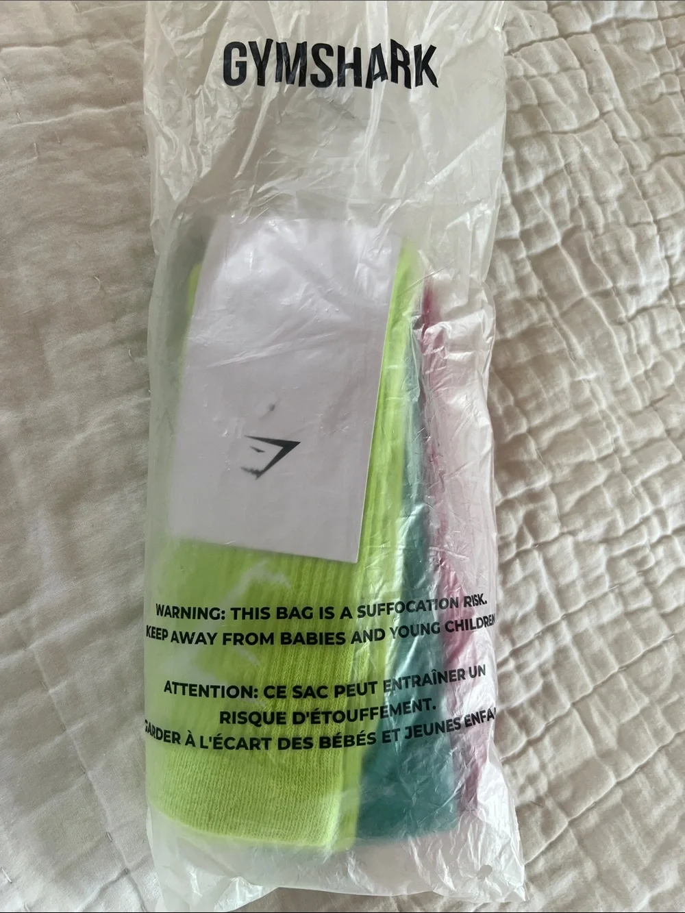 Gymshark Neon Green, Aqua & Pink 3-Pack Athletic Socks